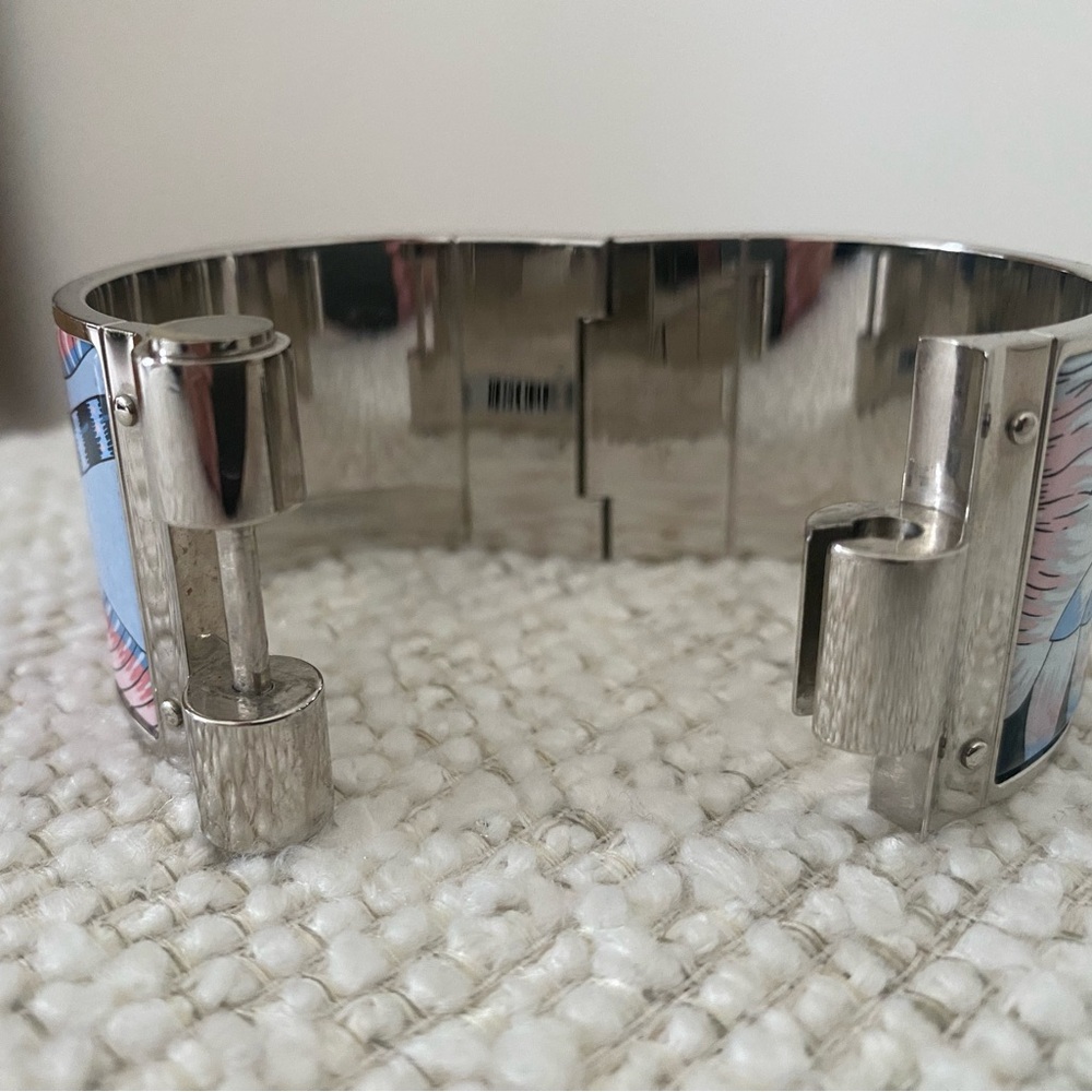 Hermes Hinged printed bracelet with enamel motif "Savana Dance. - Picture 5 of 10